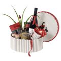 Round red, grey and white Canard Chic gift box