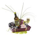 Rectangular wine-colored hessian cardboard tray