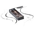 Rectangular 2 row chocolate box with magnetic lid / black and silver