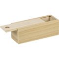 Rectangular wood box with sliding top for x3 100g tins