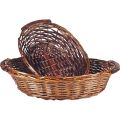 Oval willow basket /2 wood handes / brown