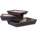 Rectangular cardboard tray/ blue and gold