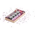 Rectangular cardboard tray / kraft and pink