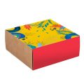 Coffret carton kraft carr fourreau SAVEURS ESTIVALES rouge/jaune/vert