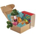 Box cardboard kraft square sleeve red/yellow/green SUMMER FLAVOURS