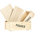 Box wood rectangular FRAGILE natural 