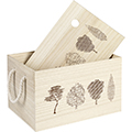 Box wood rectangular nature/brown tree rope handles 