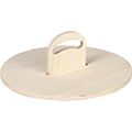 Tray wood round removable handle 