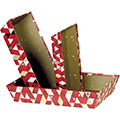 Tray cardboard rectangular red/white/hot gliding gold Triangles 