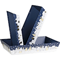 Corbeille carton rectangle bleu/blanc/or Bonnes Ftes (Or en dorure  chaud)