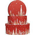 Box cardboard round red/white/gold/hot gilding gold Happy Holidays 