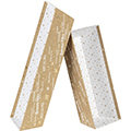Tray cardboard rectangular kraft/white/gold hot foil stamping Bonnes Ftes