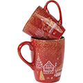 Mug ceramic MERRY CHRISTMAS red/chalets