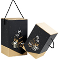 Box cardboard sleeve CHRISTMAS PRESENTS black/gold hot foil stamping delivered flat