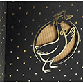 Box cardboard sleeve DUCK CHIC black/gold hot foil stamping delivered flat