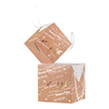 Caixa carto quadrada FELIZ NATAL kraft/branca/estampagem a quente ouro branca cordo fechamento lateral entregue plano 