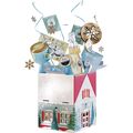 Box cardboard house shape SNOWY COUNTRY/gold hot foil stamping handle 