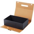 Box cardboard rectangular HAVANA texture havana/black handle ribbon magnetic closure delivered flat