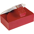 Box cardboard rectangular automatic background decor Bonnes Ftes/red bow      