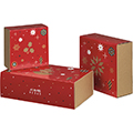Box cardboard kraft rectangle sleeve MERRY CHRISTMAS red internal dimensions