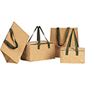 Bag isotherm rectangular cork 2 handles green nylon velcro closure