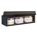 Caja cartn rectangular 3 tarros negro/cobre/impresin UV Ventana PVC