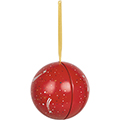 Ball metal to hang red/white/blue/gold satin ruban